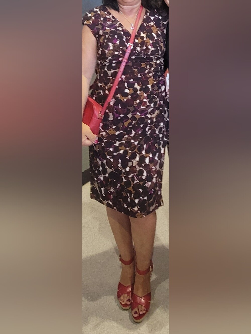 Lauren Ralph Lauren Patterned Wrap Dress in Brown, Black & Purple